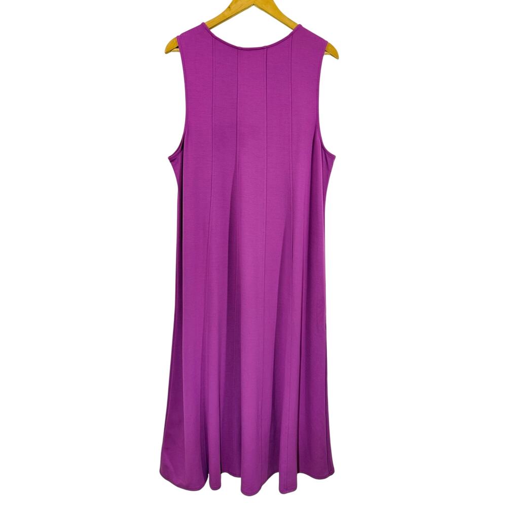 J Jill Wearever Maxi Dress XL Purple Double Face Jersey Sleeveless Stretch Knit - Picture 3 of 10